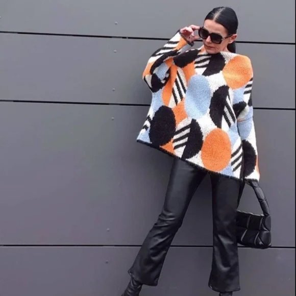 Zara Multicolored Jacquard Knit Sweater - Picture 4 of 13